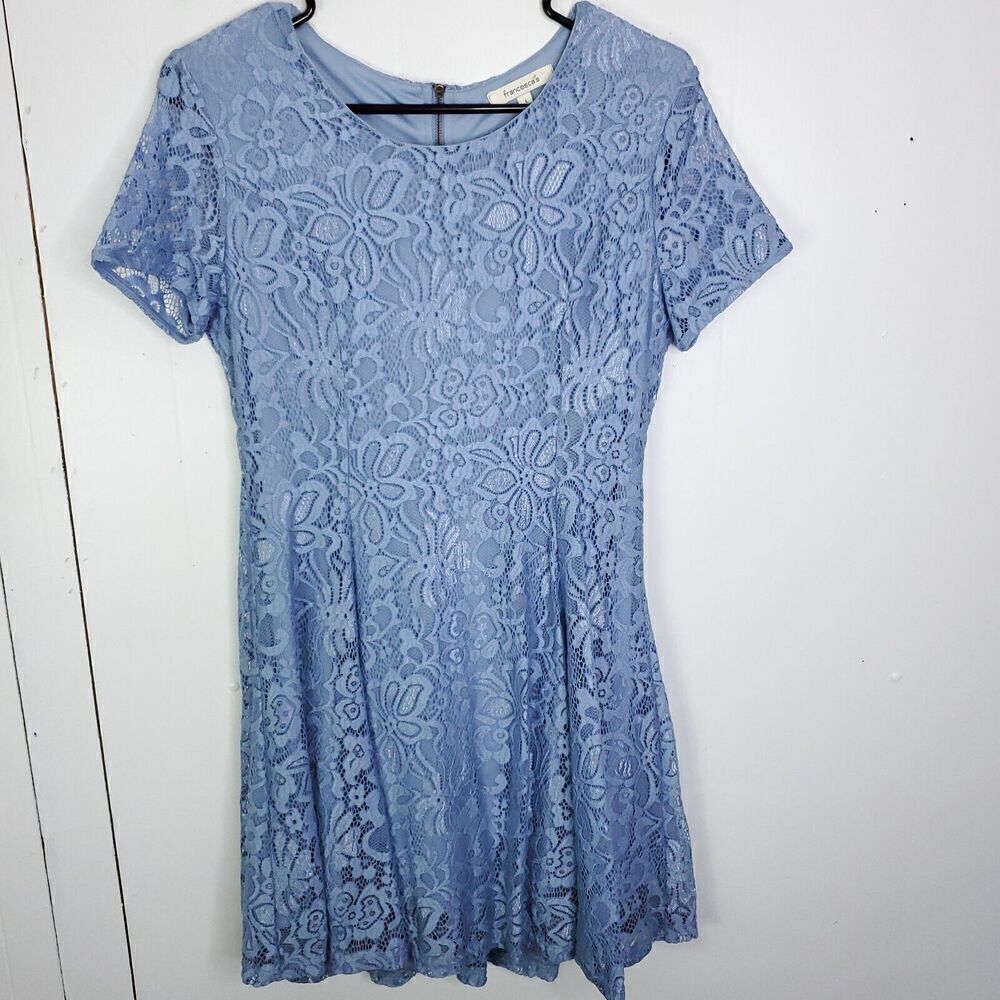 Francesca Dress Womens S A Line Fit Flare Flirty Cinderella Mesh Lined Blue